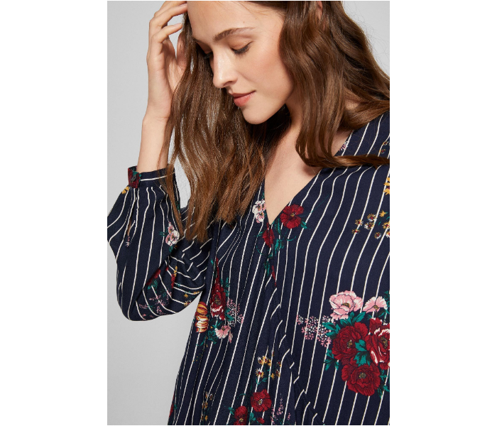 Springfield SS19 Long Sleeve Floral Blouse EU 36 For Women - Dark Blue - Zoom Image 2