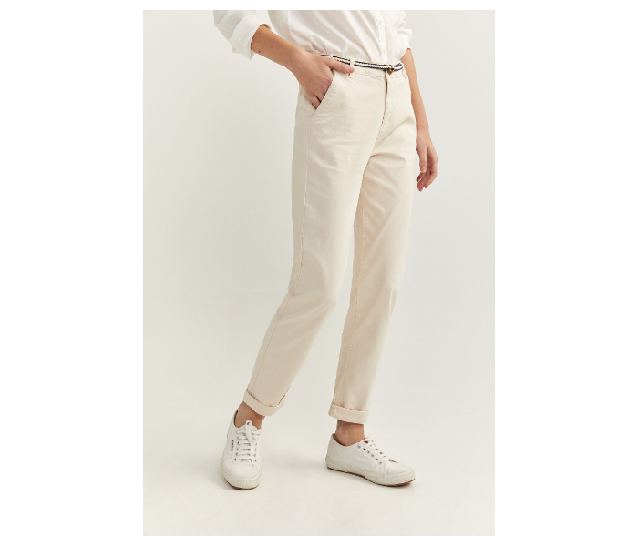 Springfield SS20 Plain Trouser Pant EU 38 For Women - Ivory - Zoom Image 3