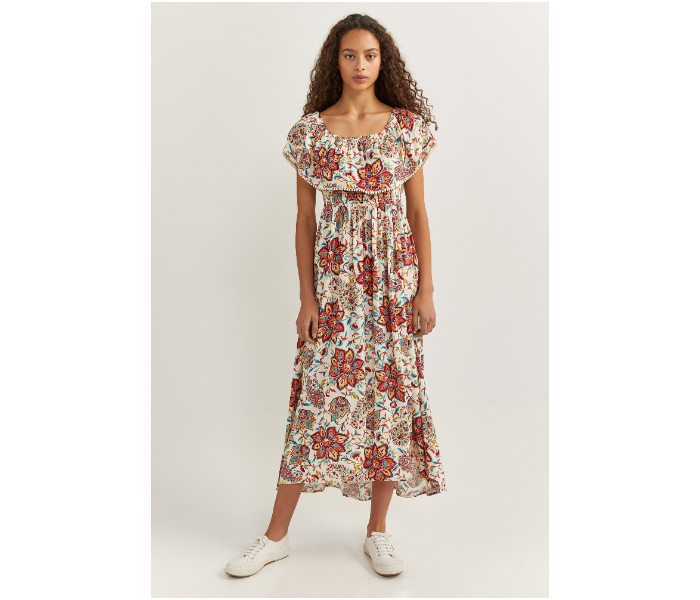 Springfield SS20 Floral Knit Dress EU 44 For Women - Ivory - Zoom Image 1