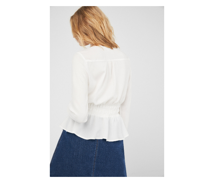 Springfield SS19 Long Sleeve Plain Blouse EU 40 For Women - White - Zoom Image 4