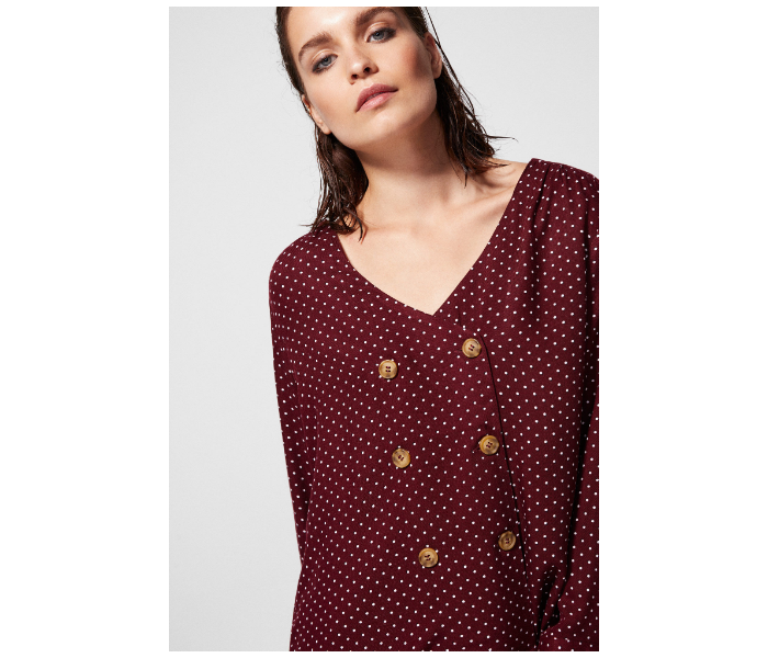 Springfield AW18 Long Sleeve Printed Blouse EU 36 For Women – Dark Purple - Zoom Image 4