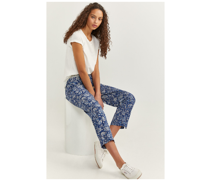 Springfield SS20 Printed Cotton Fancy Pant EU 34 For Women - Blue and White - Zoom Image 2