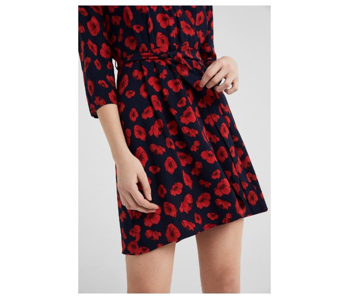 Springfield SS19 Floral Knit Dress EU 42 For Women - Blue and Red - Zoom Image 3