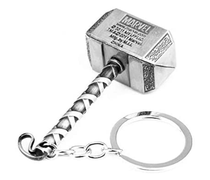 Quake Alloy Thor Hammer Keychain - Silver - Zoom Image