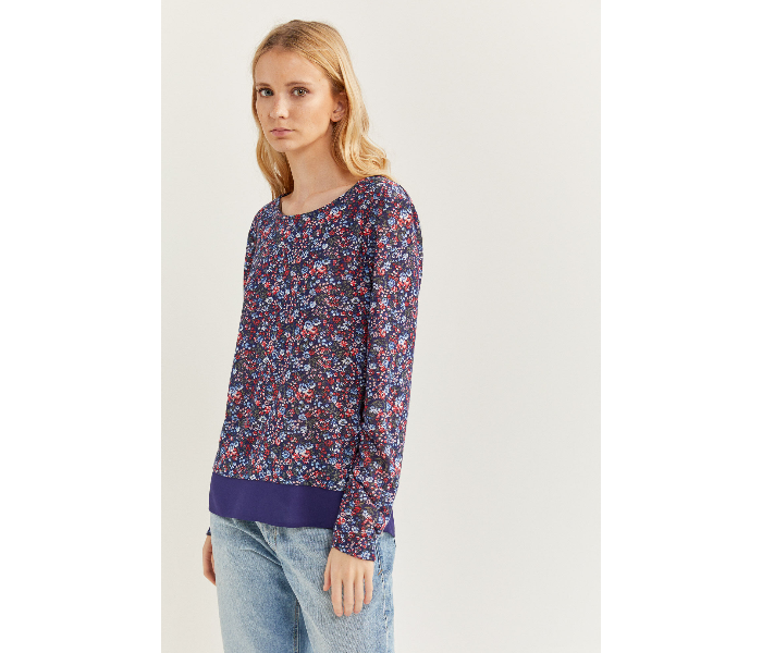 Springfield SS20 Floral Printed Long Sleeve T-Shirt Small For Women - Blue and Pink - Zoom Image 3