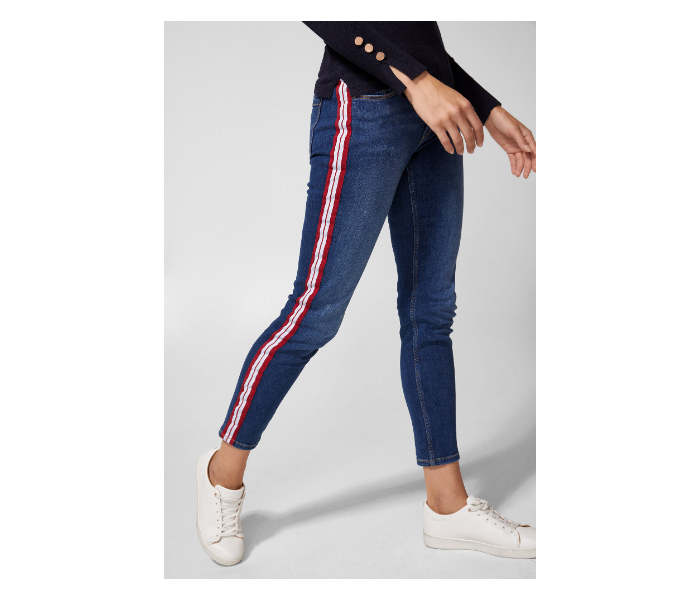 Springfield AW18 Fancy Denim Trouser EU 42 For Women - Blue and Red - Zoom Image 4