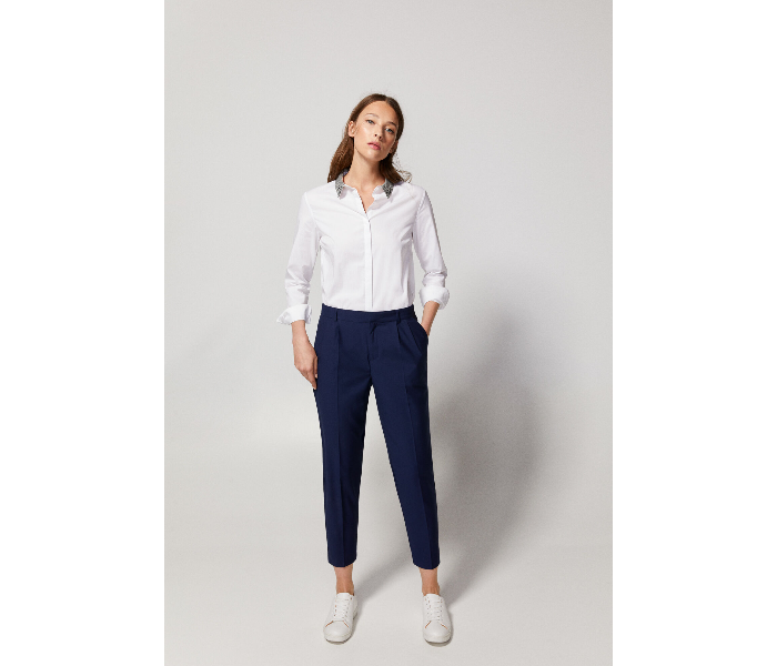 Springfield AW18 Long Sleeve Blouse EU 42 For Women -White - Zoom Image 3