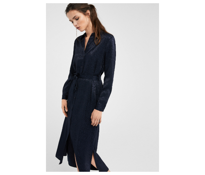 Springfield SS19 Knit Dress With Tie Up EU 36 For Women - Navy - Zoom Image 1