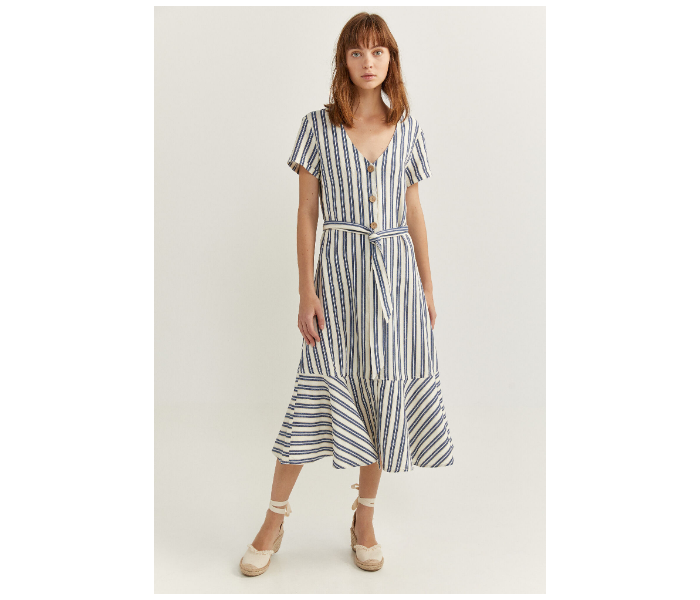 Springfield SS20 Striped Knit Dress EU 42 For Women - Blue - Zoom Image 1