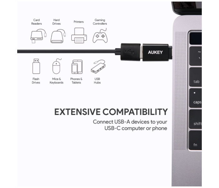 Aukey A1 USBC to USB 3.0 Female Adapter Pack of Two - Black  - Zoom Image 2