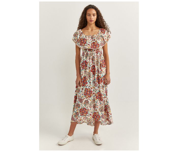 Springfield SS20 Floral Knit Dress EU 38 For Women - Ivory - Zoom Image 1