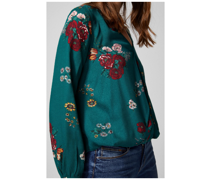 Springfield SS19 Long Sleeve Floral Blouse EU 42 For Women - Dark Green - Zoom Image 3