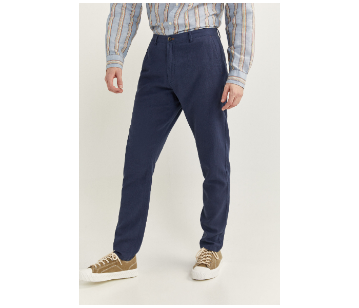 Springfield SS20 Sport Trouser Solid Chinos EU 42 For Men - Dark Blue - Zoom Image 2