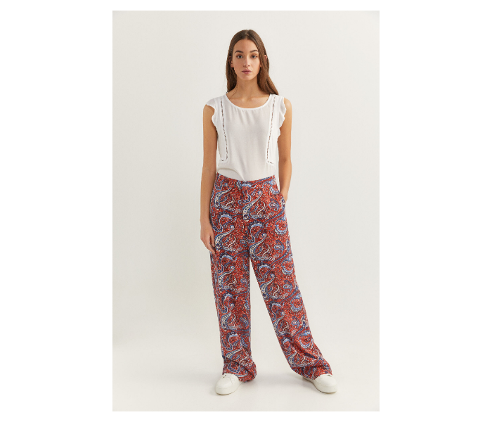 Springfield SS20 Printed Cotton Fancy Pant EU 40 For Women - Light Brown - Zoom Image 1