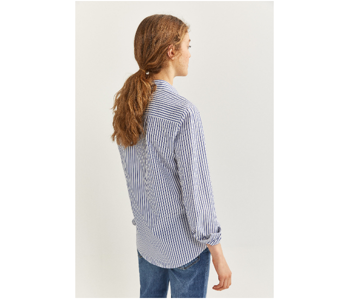 Springfield SS20 Long Sleeve Striped Shirt EU 40 For Women - Blue and White - Zoom Image 5