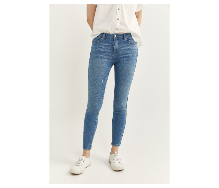 Springfield SS20 Fancy Denim Jeans EU 44 For Women - Blue and White - Zoom Image 4