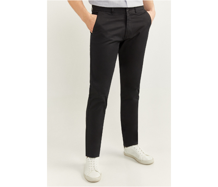 Springfield SS20 Sport Trouser Solid Chinos EU 40 For Men - Black - Zoom Image 2