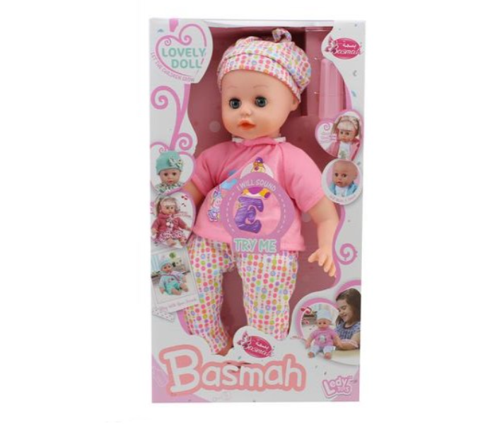 Basmah 14inch Doll Set With Sound - Pink - Zoom Image 2