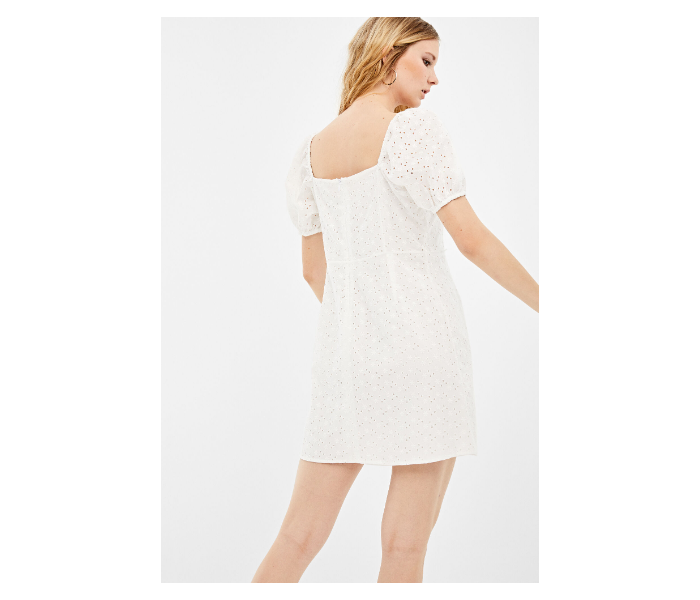 Springfield AW19 Mini Knit Dress EU 38 For Women - White - Zoom Image 2