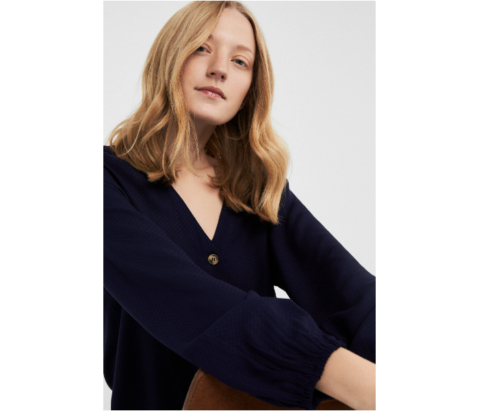 Springfield SS19 Long Sleeve Plain Blouse EU 38 For Women - Navy - Zoom Image 2