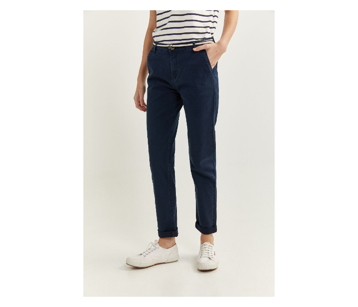 Springfield SS20 Plain Trouser Pant EU 44 For Women - Dark Blue - Zoom Image 2