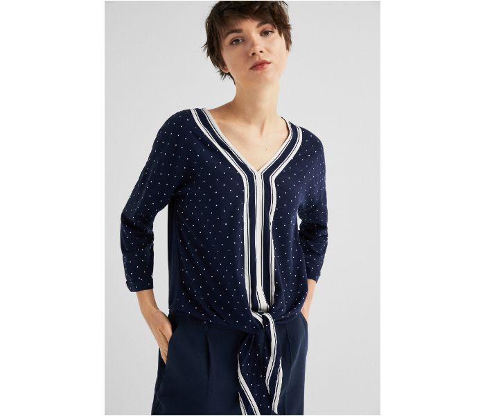 Springfield SS19 Long Sleeve Printed Dott Blouse EU 36 For Women - Dark Blue - Zoom Image 2