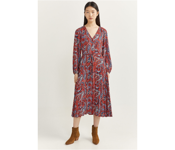 Springfield SS20 Printed Knit Dress EU 42 For Women - Brown - Zoom Image 1