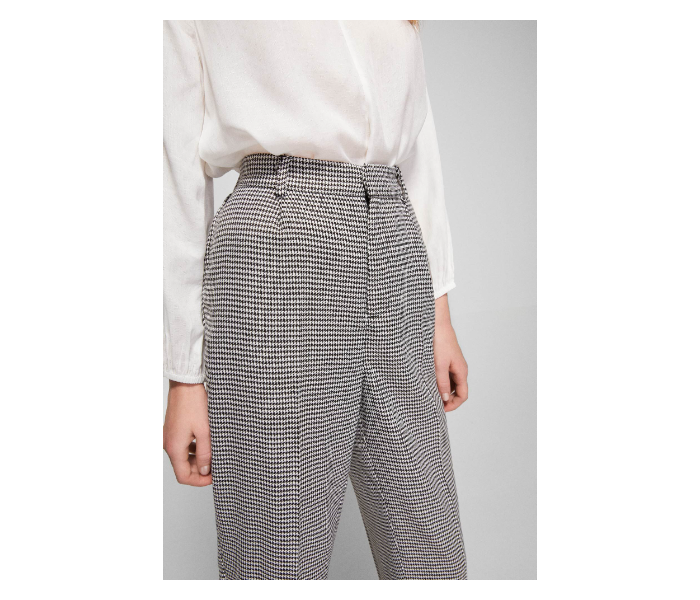 Springfield AW18 Checked Cotton Pant EU 40 For Women - Black and White - Zoom Image 4