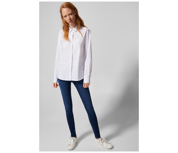 Springfield AW18 Long Sleeve Plain Blouse EU 42 For Women - White - Zoom Image 1