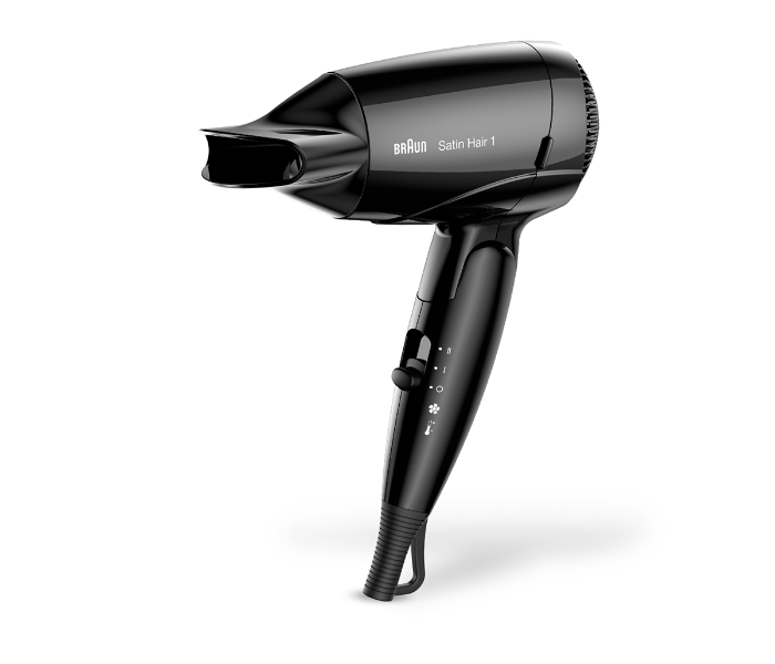 Braun HD130 Satin Hair 1 Style and Go Travel Dryer - Black - Zoom Image 1