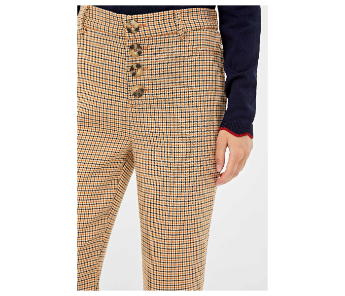 Springfield AW19 Checked Cotton Pant EU 38 For Women - Camel - Zoom Image 4