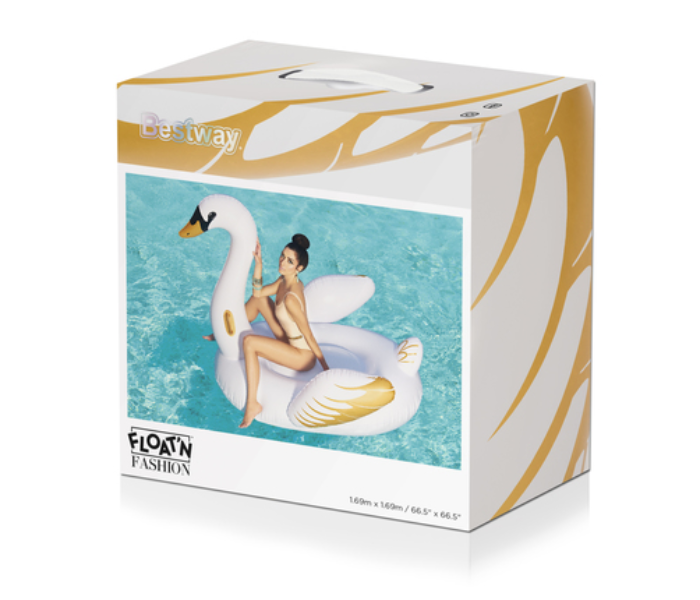 Bestway 41120 Luxury Swan Pool Float - White and Gold - Zoom Image 6