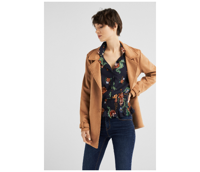 Springfield SS19 Long Sleeve Floral Blouse EU 42 For Women - Black and Green - Zoom Image 3