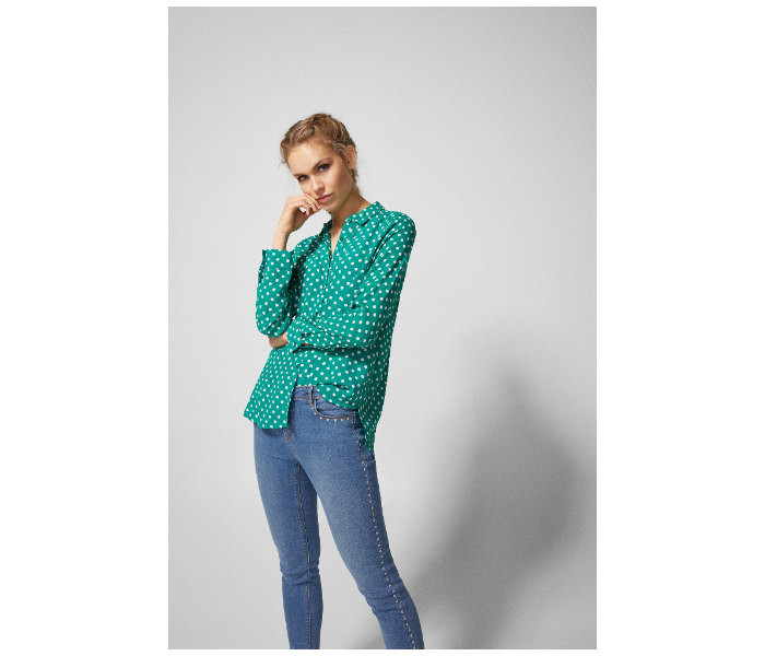 Springfield SS19 Long Sleeve Polka Dotted Blouse EU 38 For Women - Green - Zoom Image 2