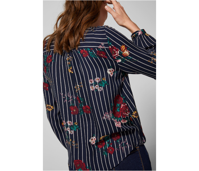 Springfield SS19 Long Sleeve Floral Blouse EU 36 For Women - Dark Blue - Zoom Image 4