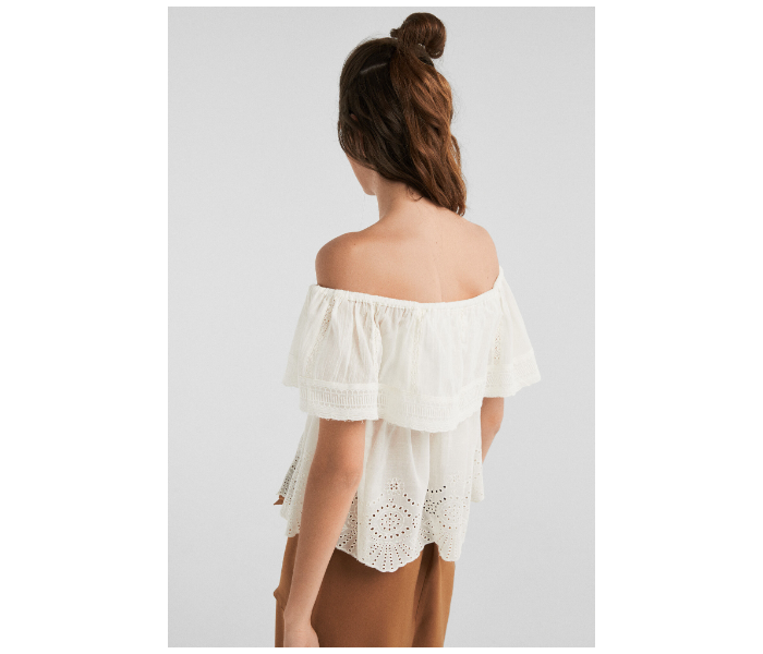 Springfield SS19 Off-Shoulder Blouse EU 38 For Women - Cream - Zoom Image 3