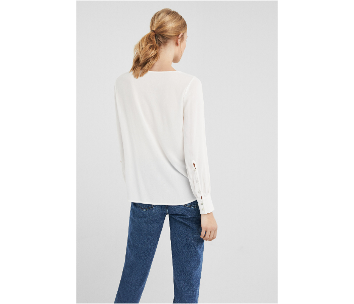 Springfield SS19 Long Sleeve Plain Blouse EU 40 For Women - Cream - Zoom Image 4