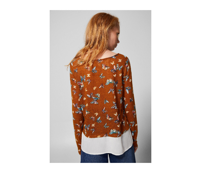 Springfield Floral Long Sleeve T-Shirt X-Small For Women – Dark Yellow - Zoom Image 4