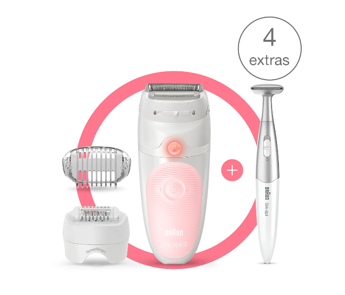 Braun SES5-820 Wet and Dry epilator with 4 Extras - White - Zoom Image 1