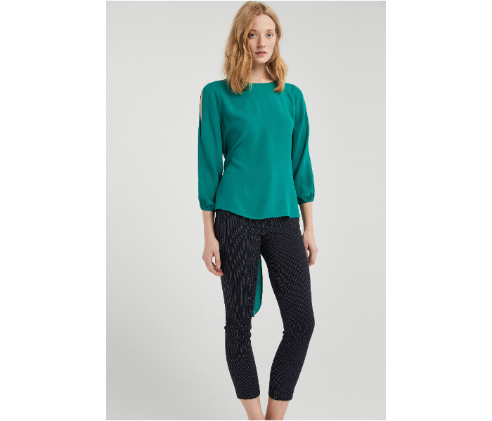 Springfield SS19 Long Sleeve Plain Blouse EU 38 For Women - Green - Zoom Image 4