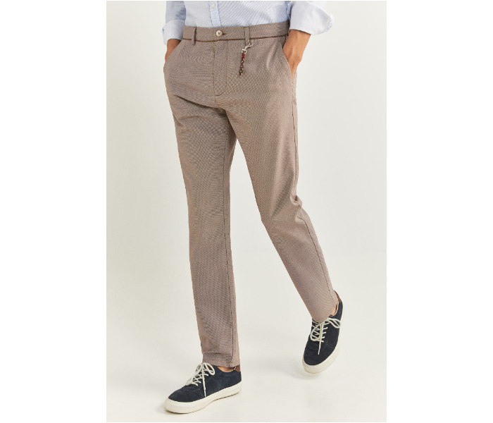 Springfield SS20 Sport Trouser Solid Chinos EU 46 For Men - Light Khaki - Zoom Image 2