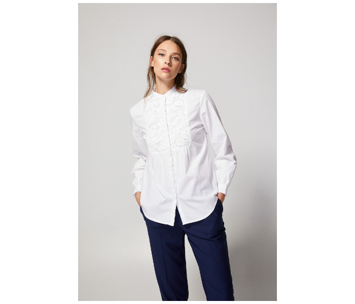 Springfield AW18 Long Sleeve Plain Blouse EU 36 For Women - White - Zoom Image 1