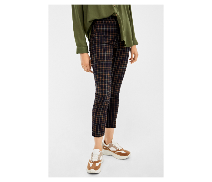 Springfield AW19 Checked Cotton Fancy Pant EU 40 For Women - Brown and Green - Zoom Image 3