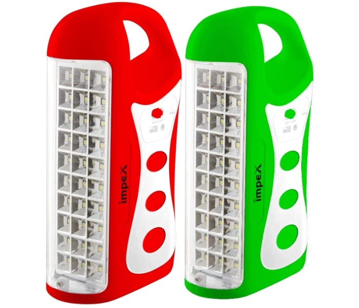 Impex CB 2284 2Pieces LED Rechargeable Emergency Lantern - Red and Green - Zoom Image