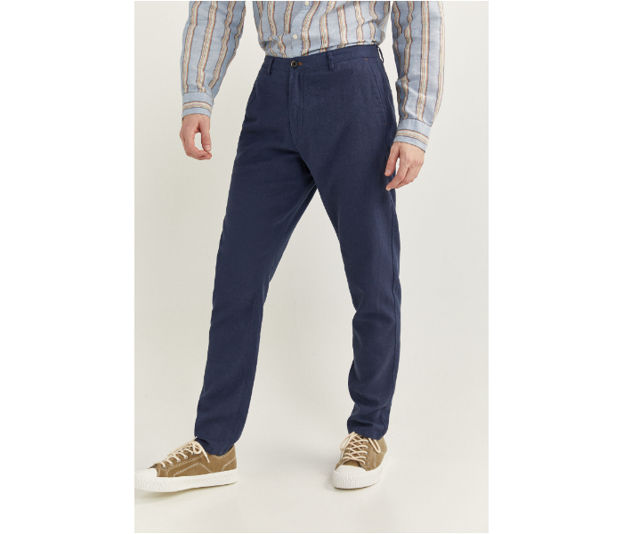 Springfield SS20 Sport Trouser Solid Chinos EU 48 For Men - Dark Blue - Zoom Image 2