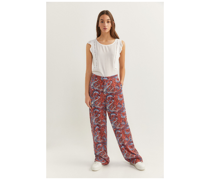 Springfield SS20 Printed Cotton Fancy Pant EU 42 For Women - Light Brown - Zoom Image 1