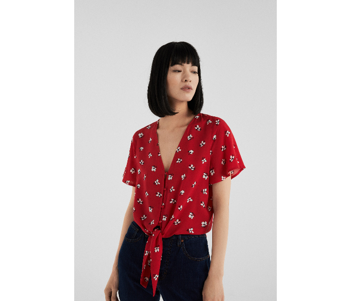 Springfield SS19 Floral Short Sleeve Blouse EU 34 For Women - Red - Zoom Image 2