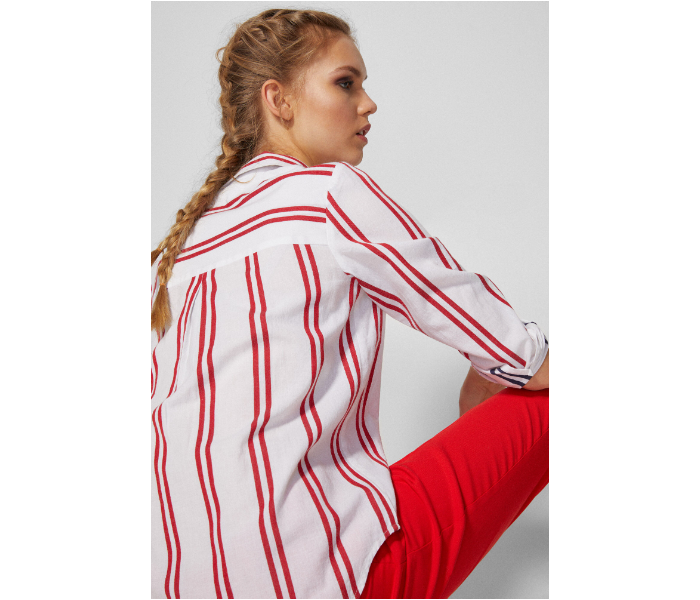 Springfield SS19 Long Sleeve Striped Blouse EU 40 For Women - Red and White - Zoom Image 4