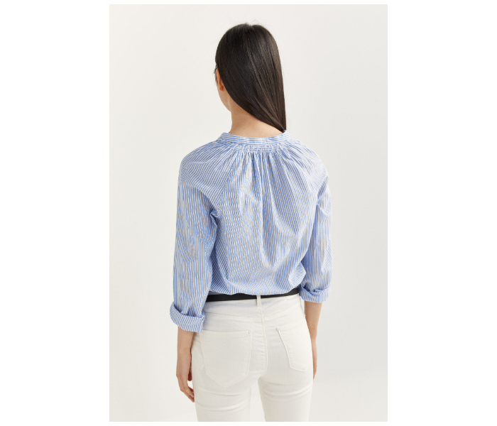 Springfield SS20 Long Sleeve Striped Blouse With Button Closure EU 34 For Women - Light Blue - Zoom Image 3