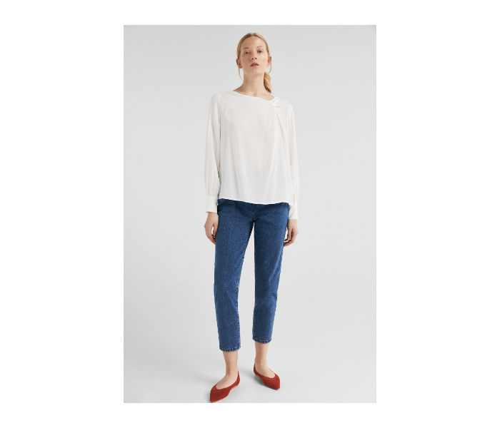 Springfield SS19 Long Sleeve Plain Blouse EU 42 For Women - Cream - Zoom Image 3